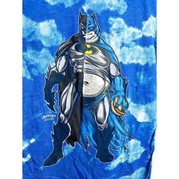 Batman Bulking Cutting Season Tie Dye T Shirt Funny Small Mens Blue - Picture 2 of 9